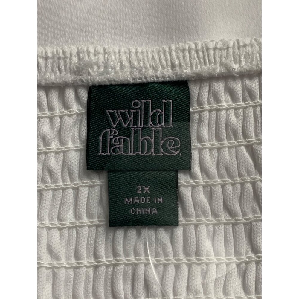 Wild Fable Womens White Embroidered Floral Slip Dress Adjustable Plus Size 2X - Picture 6 of 9